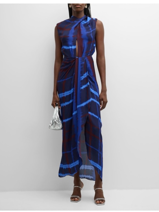 Johanna Ortiz Dresses & Skirts - Johanna Ortiz Midnight Blue and Burgundy Tie-Dye Maxi Dress-